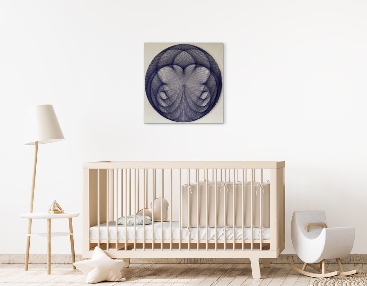 Purple Butterfly String Art Wall Art – Handmade Geometric Bedroom Decor, Sacred Geometry Mandala Art, detail view 2 — handmade string art by Asja