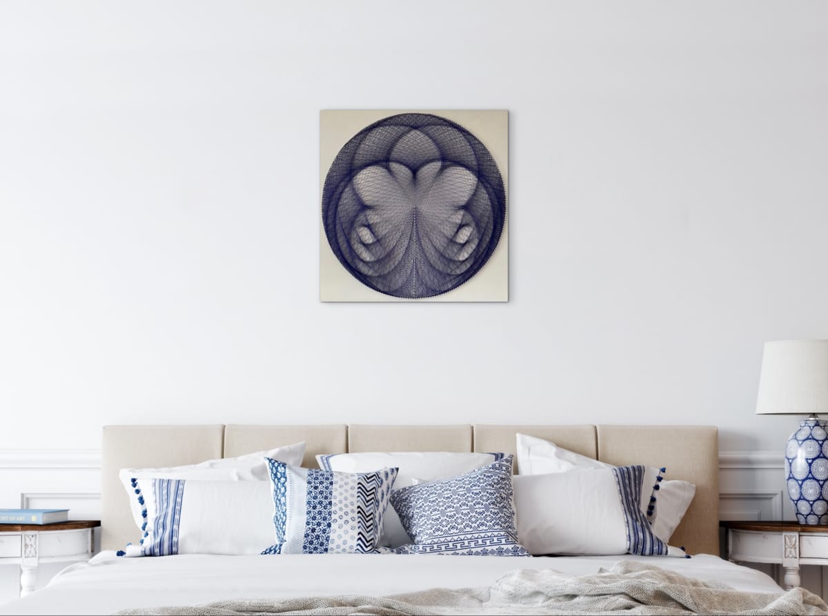 Purple Butterfly String Art Wall Art – Handmade Geometric Bedroom Decor, Sacred Geometry Mandala Art — handmade string art by Asja