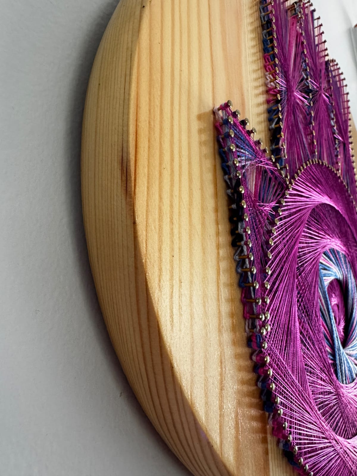 Purple & Pink Hamsa String Art - Handmade Evil Eye Wall Art, detail view 5 — handmade string art by Asja