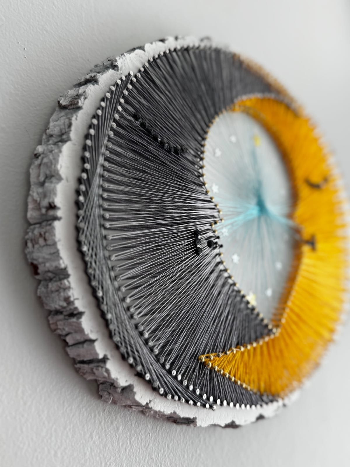 Sun & Moon String Art - Handmade Celestial Wall Art, detail view 6 — handmade string art by Asja