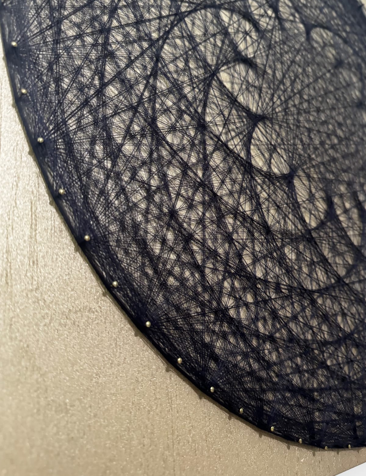 Dark Blue Mandala String Art - Handmade Geometric Wall Art, detail view 6 — handmade string art by Asja