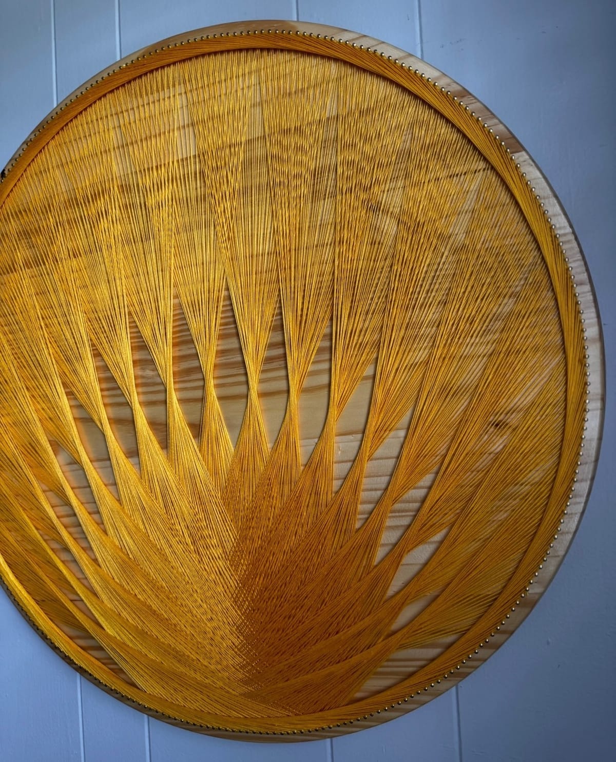Gold String Art - Handmade Geometric Wall Art, detail view 4 — handmade string art by Asja