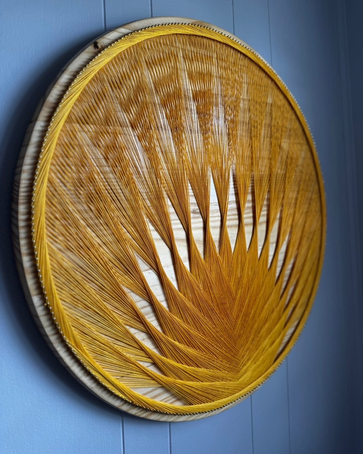 Gold String Art - Handmade Geometric Wall Art, detail view 5 — handmade string art by Asja