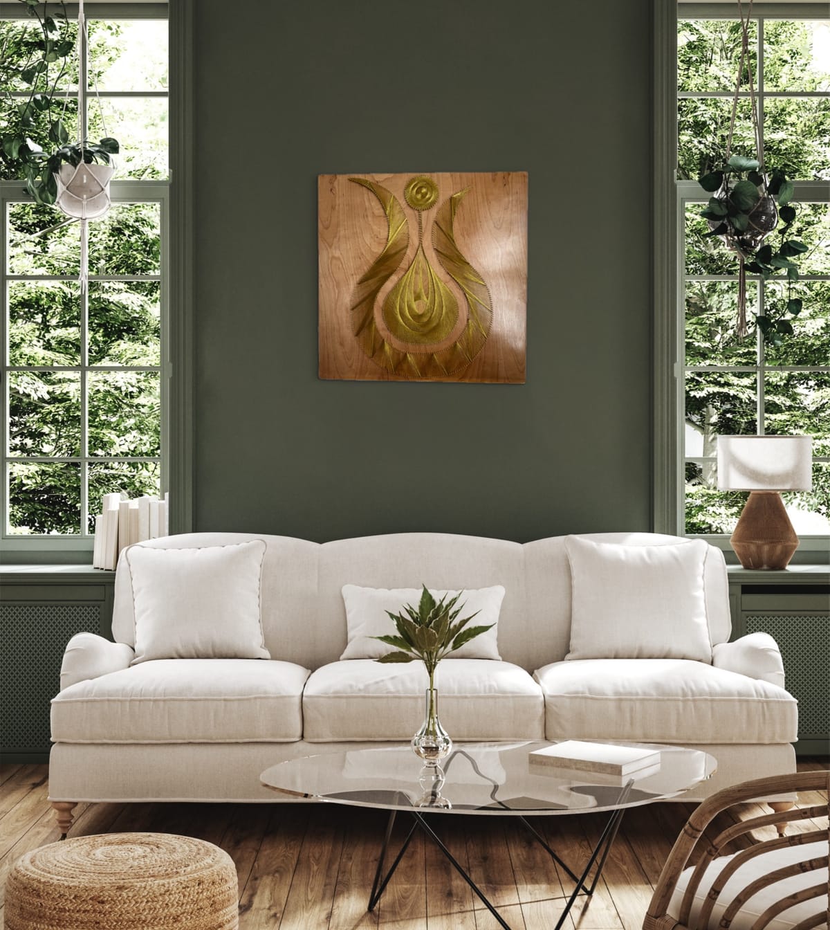 Gold Goddess String Art - Handmade Figurative Wall Art — handmade string art by Asja