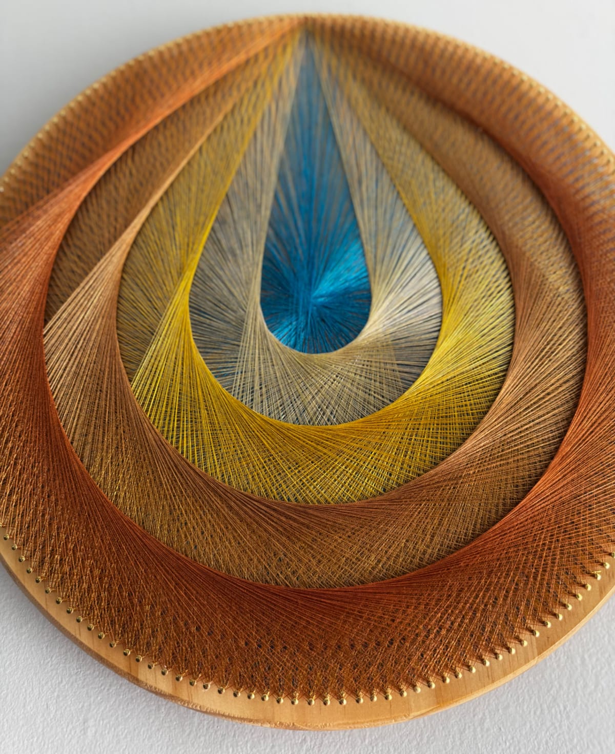Radiant Teardrop String Art - Handmade Colorful Geometric Wall Art, detail view 9 — handmade string art by Asja
