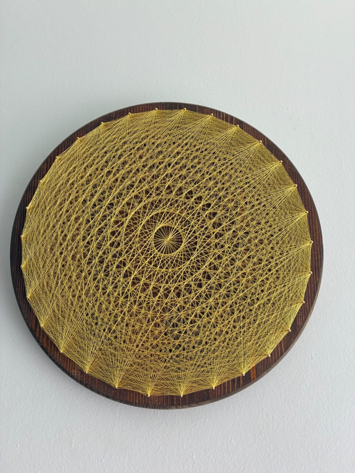 Gold Spider Web String Art - Handmade Geometric Wall Art, detail view 4 — handmade string art by Asja