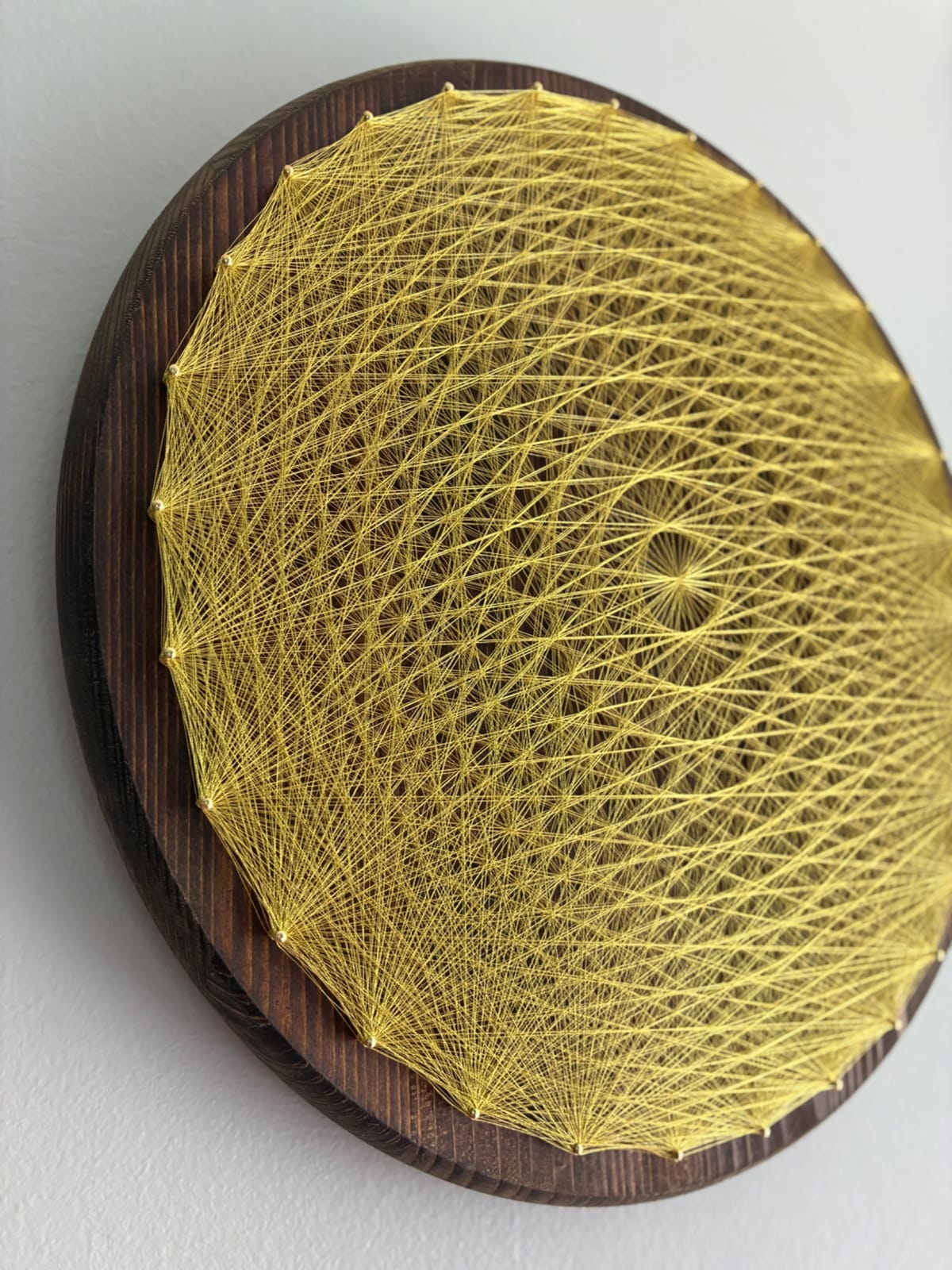 Gold Spider Web String Art - Handmade Geometric Wall Art, detail view 5 — handmade string art by Asja