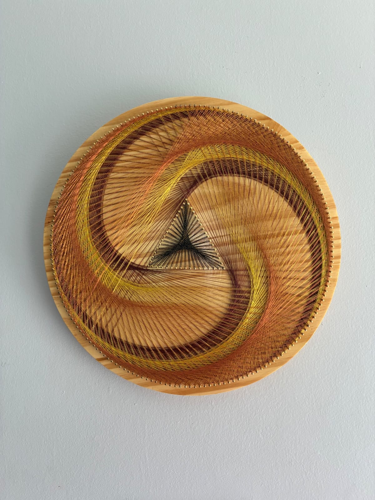 Rust, Gold & Burgundy String Art - Handmade Geometric Wall Art, detail view 2 — handmade string art by Asja