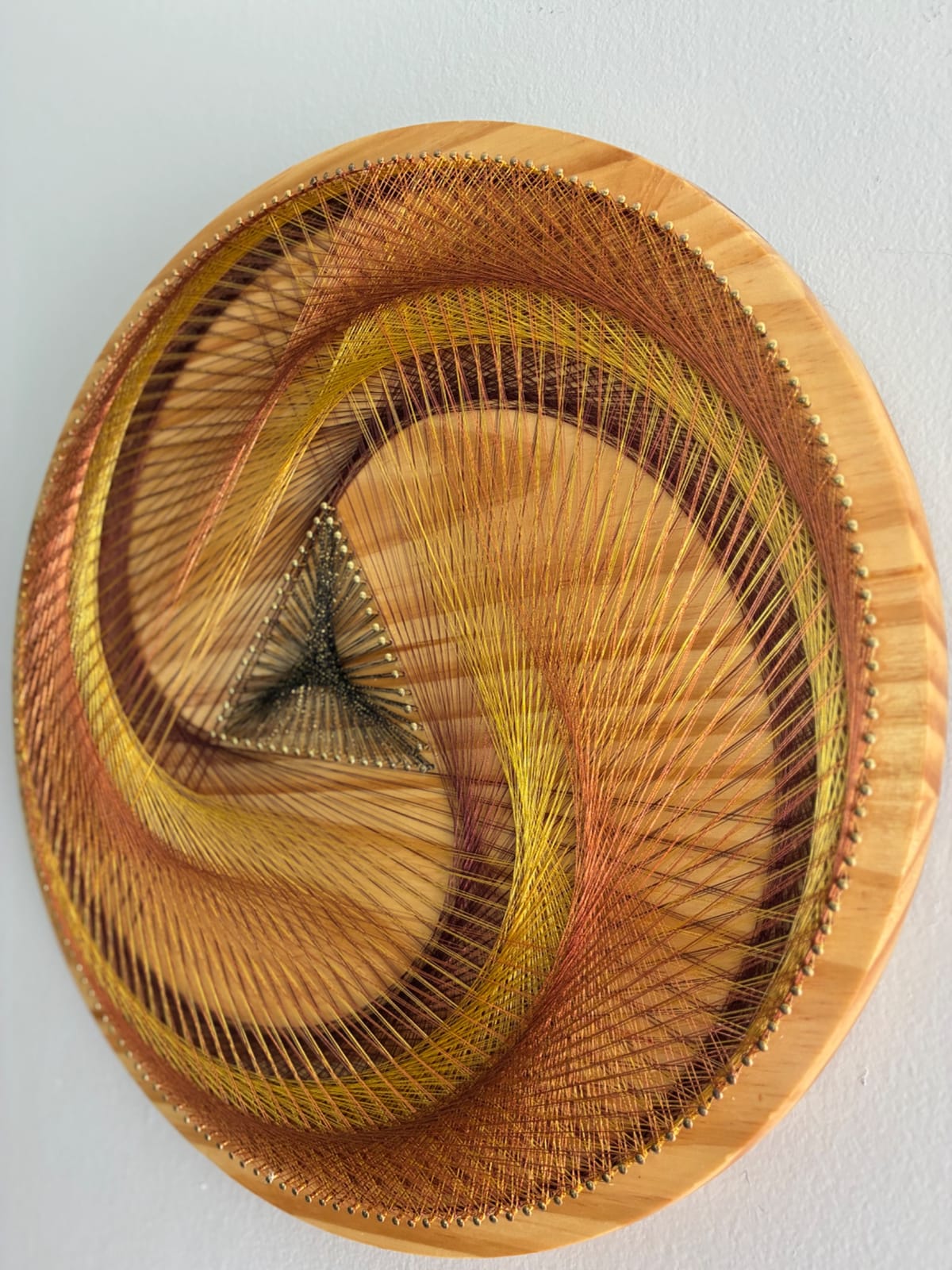 Rust, Gold & Burgundy String Art - Handmade Geometric Wall Art, detail view 6 — handmade string art by Asja
