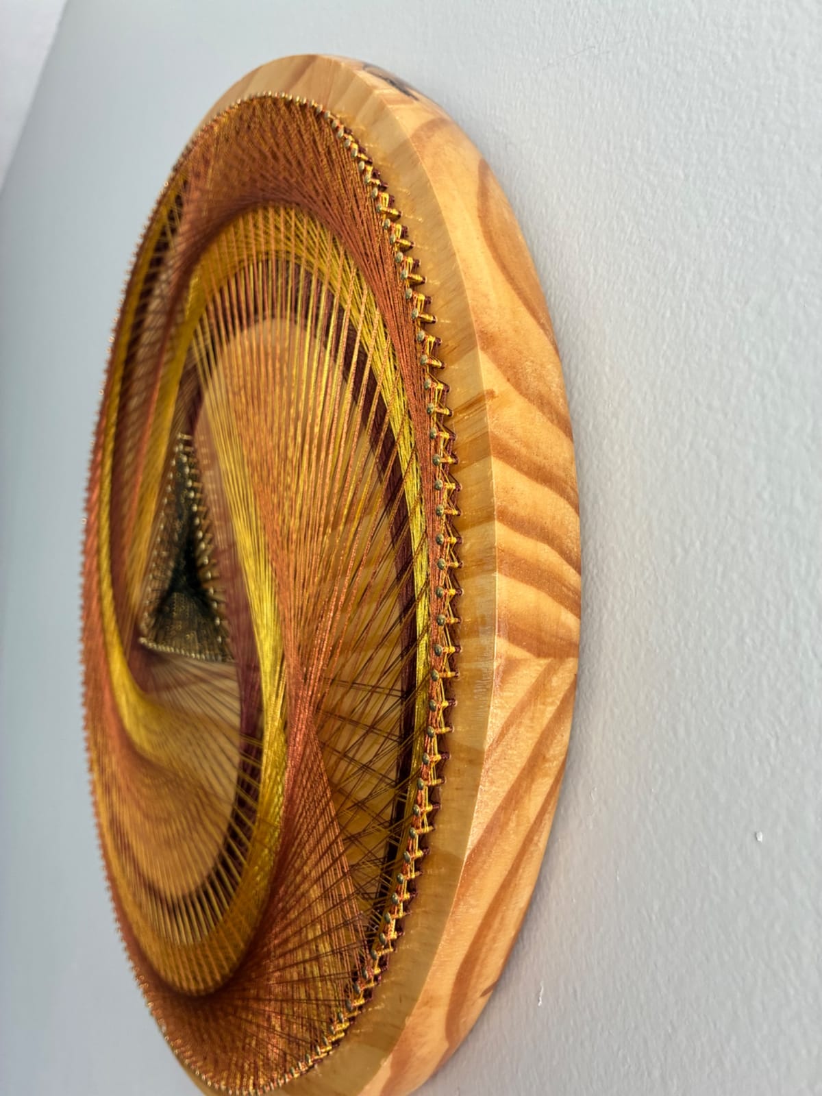 Rust, Gold & Burgundy String Art - Handmade Geometric Wall Art, detail view 7 — handmade string art by Asja