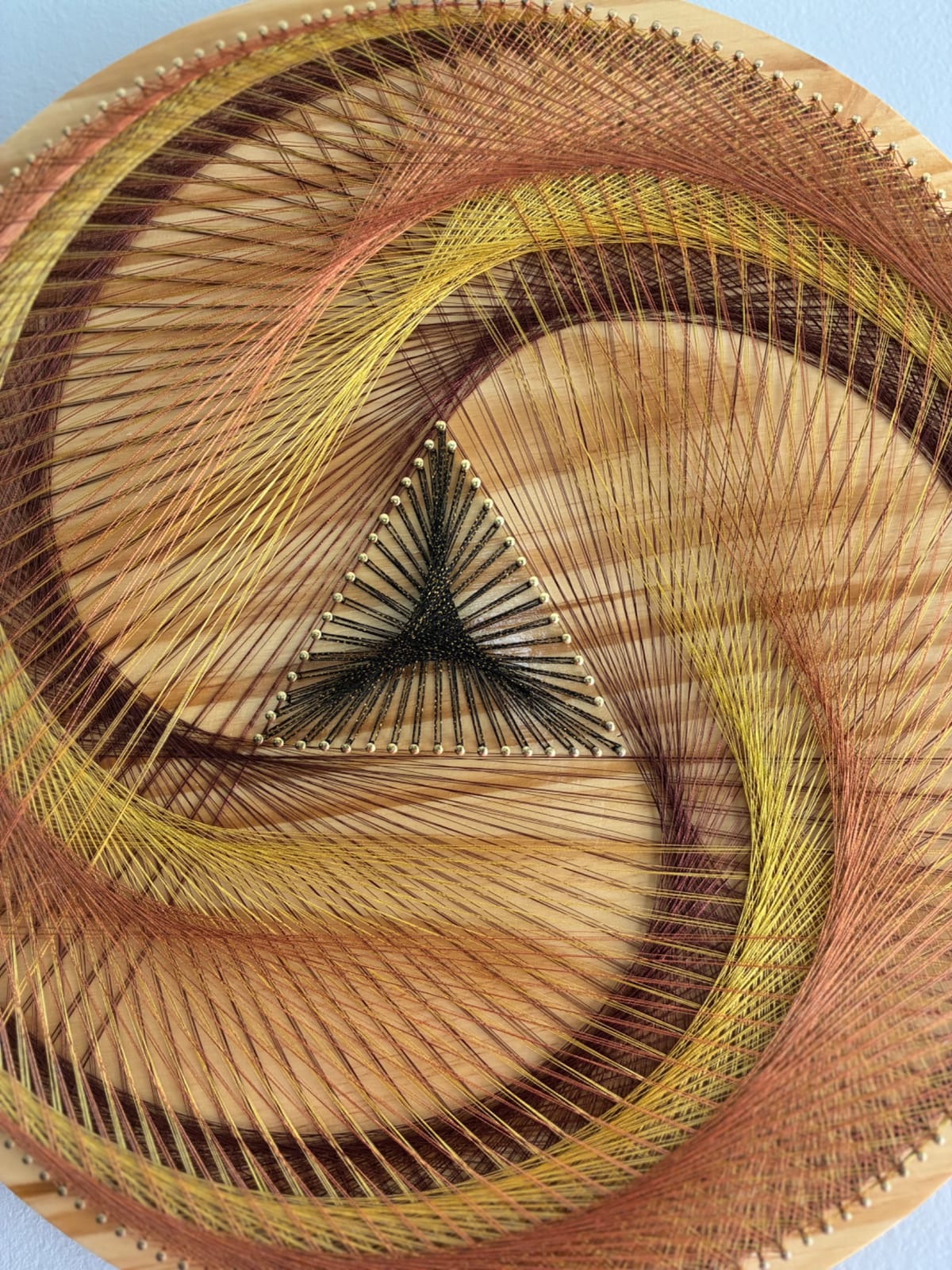 Rust, Gold & Burgundy String Art - Handmade Geometric Wall Art, detail view 8 — handmade string art by Asja