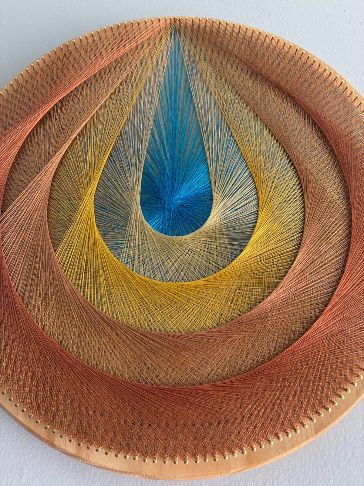 Radiant Teardrop String Art - Handmade Colorful Geometric Wall Art, detail view 7 — handmade string art by Asja
