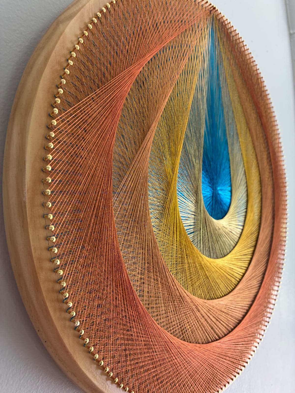 Radiant Teardrop String Art - Handmade Colorful Geometric Wall Art, detail view 8 — handmade string art by Asja
