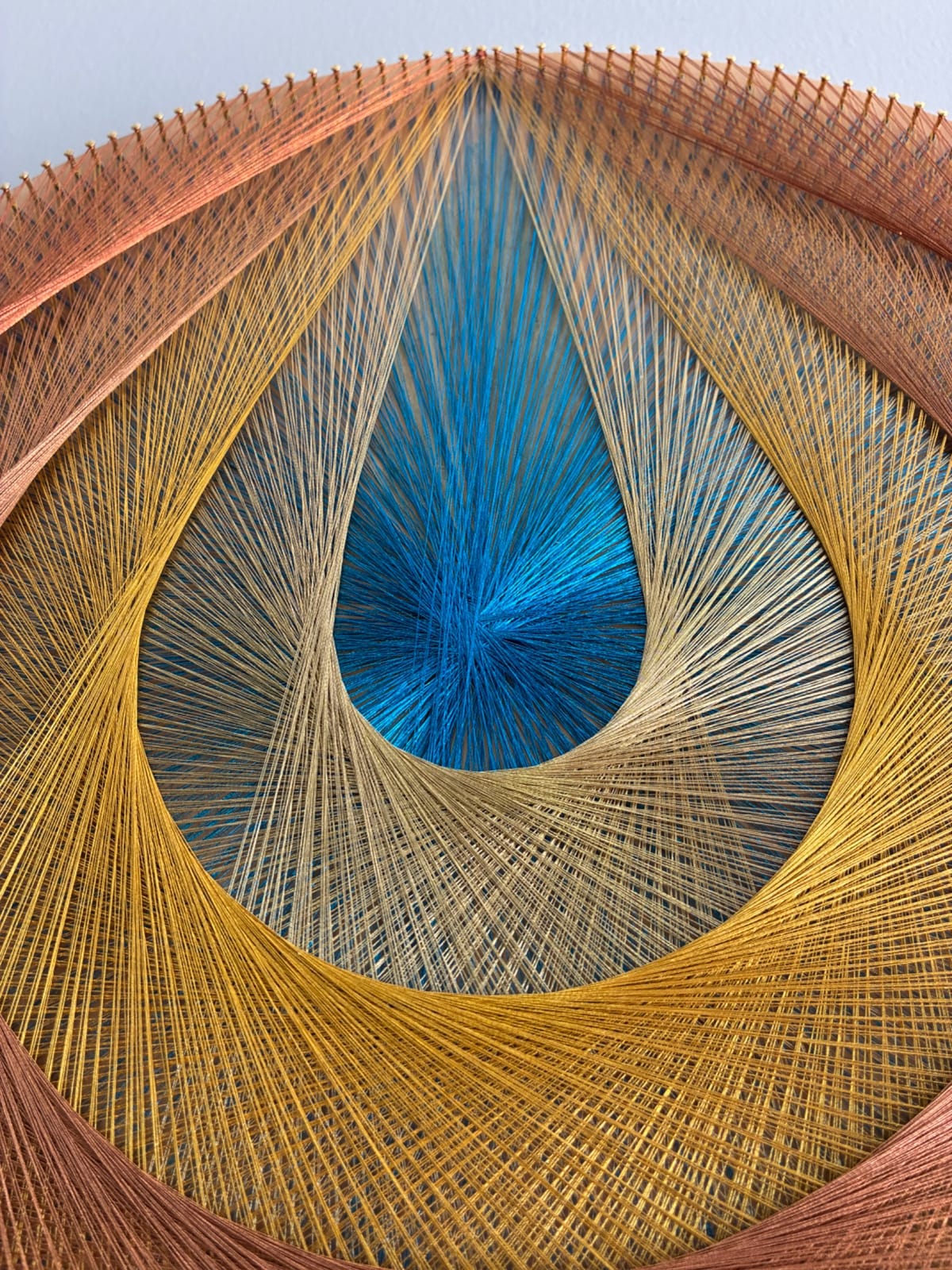 Radiant Teardrop String Art - Handmade Colorful Geometric Wall Art, detail view 6 — handmade string art by Asja