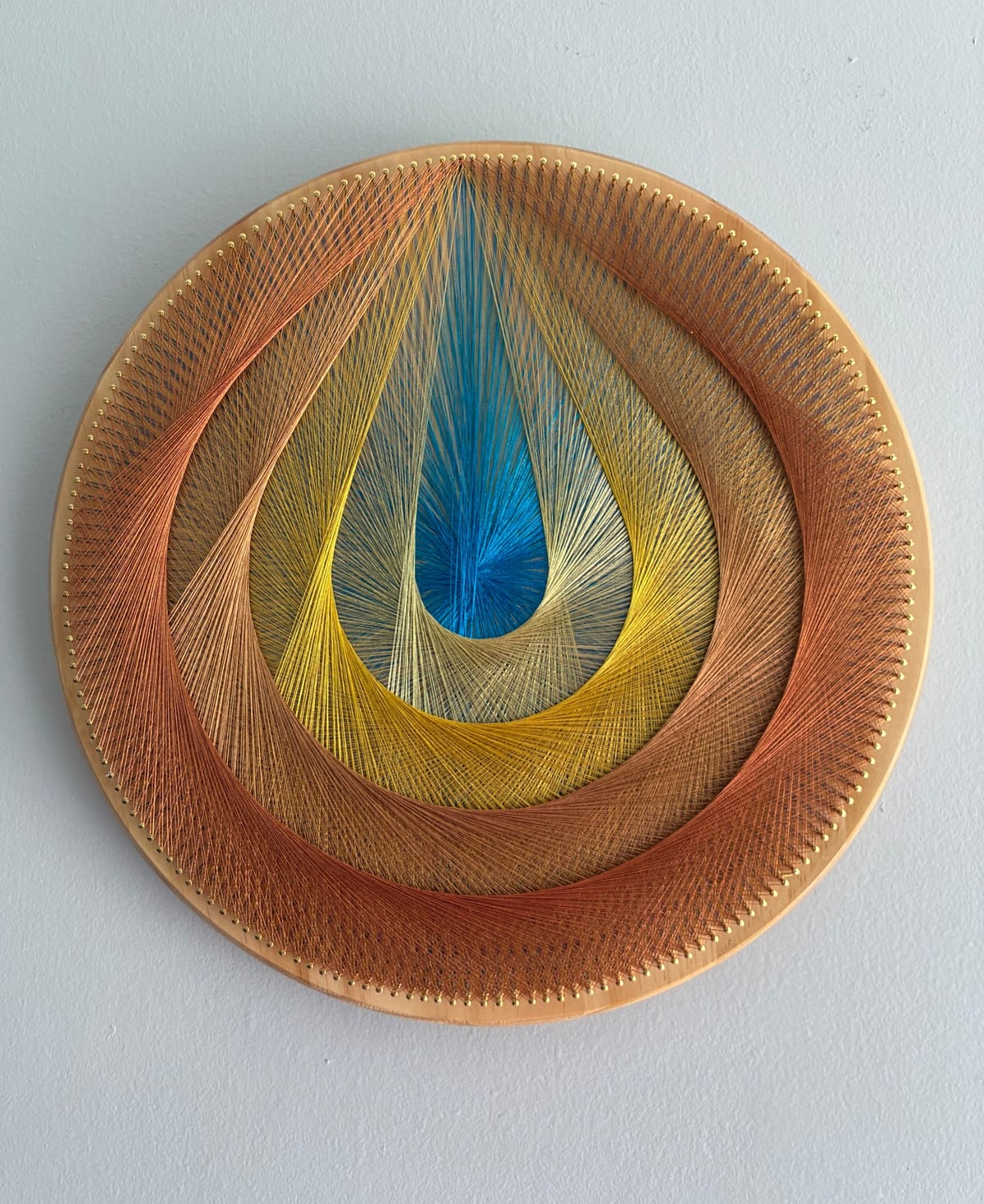 Radiant Teardrop String Art - Handmade Colorful Geometric Wall Art, detail view 4 — handmade string art by Asja