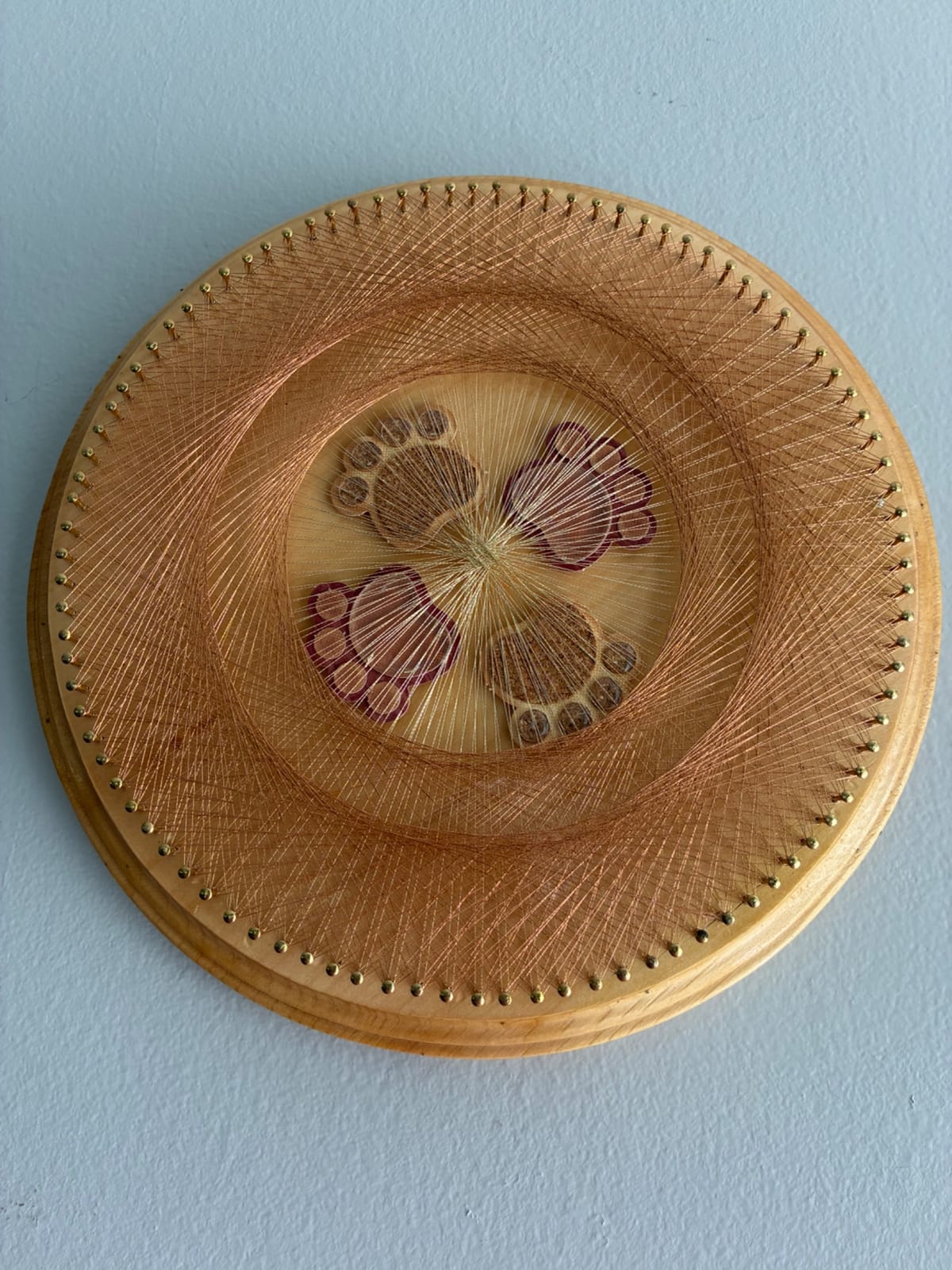 Paw Print String Art - Handmade Pet Lover Wall Art, detail view 3 — handmade string art by Asja
