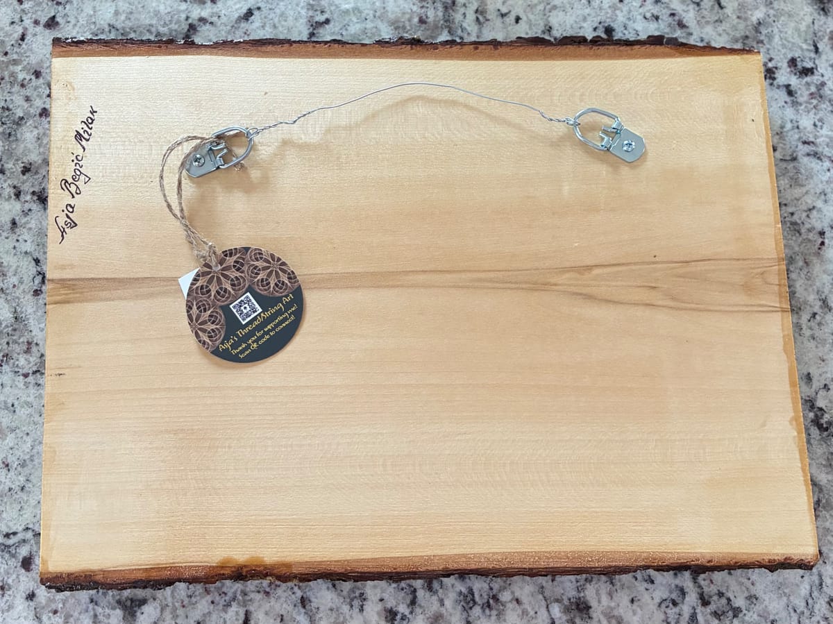 Nature-Inspired Color Flow String Art - Live-Edge Wood, detail view 7 — handmade string art by Asja