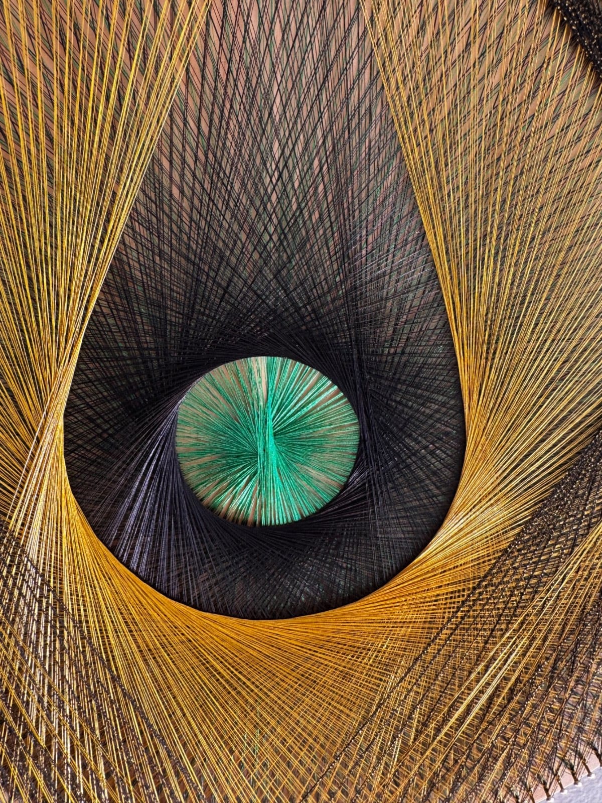 Gold, Black & Emerald Cosmic Eye String Art, detail view 8 — handmade string art by Asja