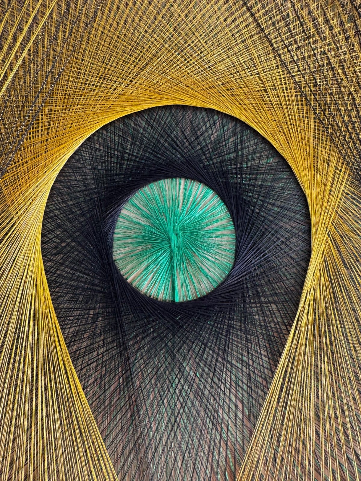 Gold, Black & Emerald Cosmic Eye String Art, detail view 7 — handmade string art by Asja