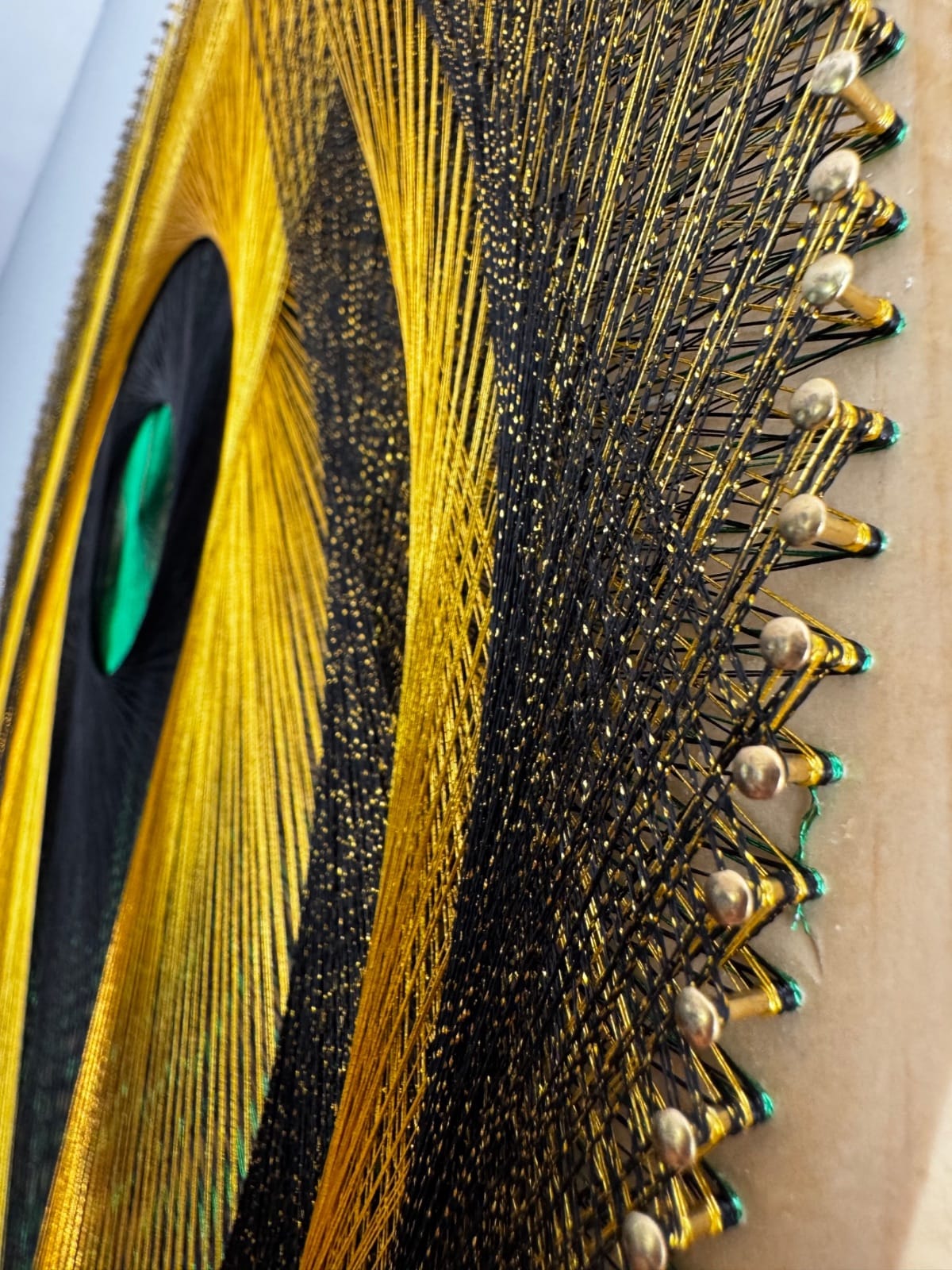 Gold, Black & Emerald Cosmic Eye String Art, detail view 6 — handmade string art by Asja
